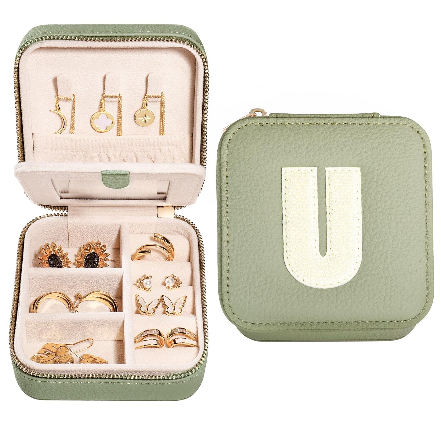 S.Leaf Initial Travel Jewelry Case | Personalized Jewelry Organizer