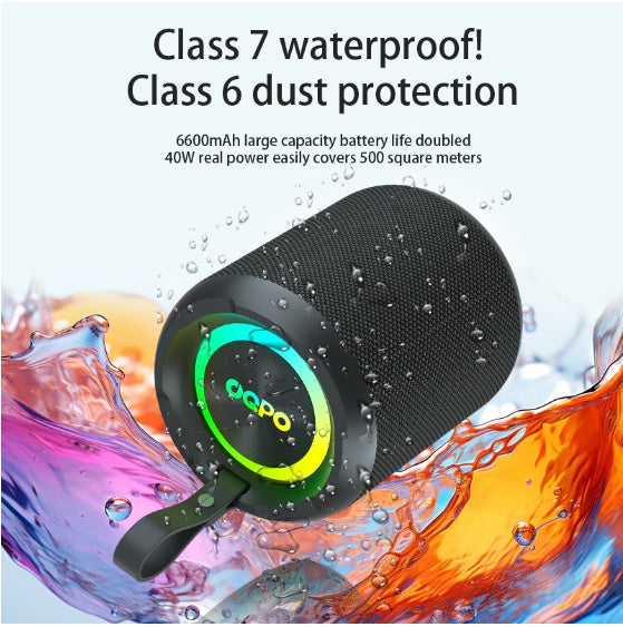 OQPO 40W Wireless Outdoor Bluetooth Speaker | IPX7 Waterproof, 360° Sound