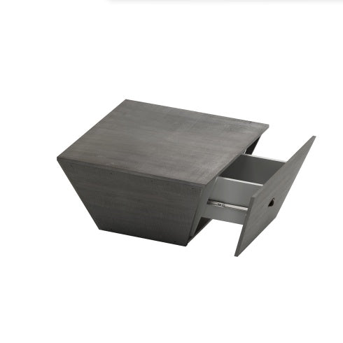 Modern Gray Ladder-Shaped Coffee Table – 33" Round MDF Living Room Table