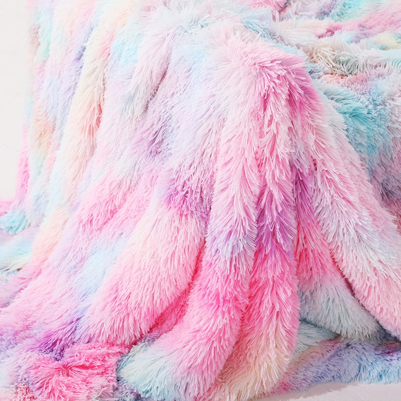 Plush Tie-Dye Throw Blanket