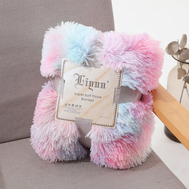 Plush Tie-Dye Throw Blanket