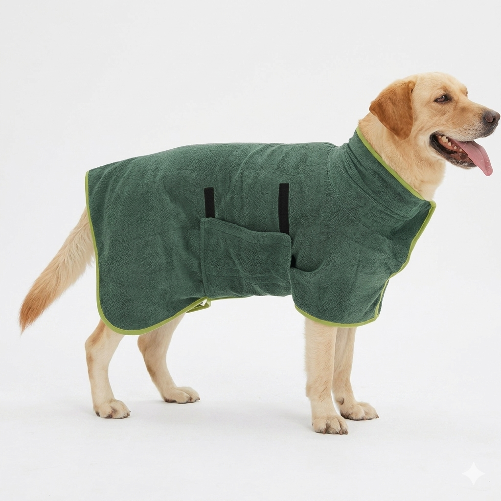 Pet Bathrobe & Fast-Drying Towel | Microfiber Dog Bath Robe