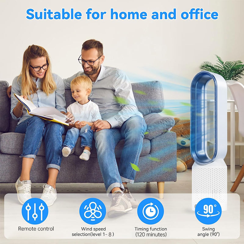 Bladeless Tower Fan with Air Purifier