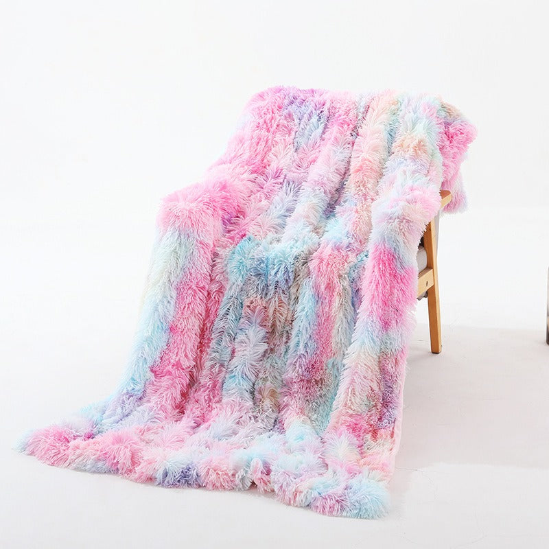 Plush Tie-Dye Throw Blanket
