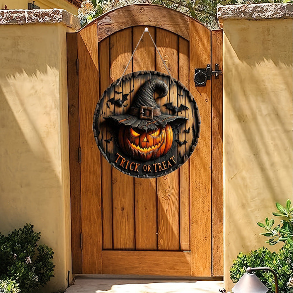Halloween Wooden Pumpkin Door Sign