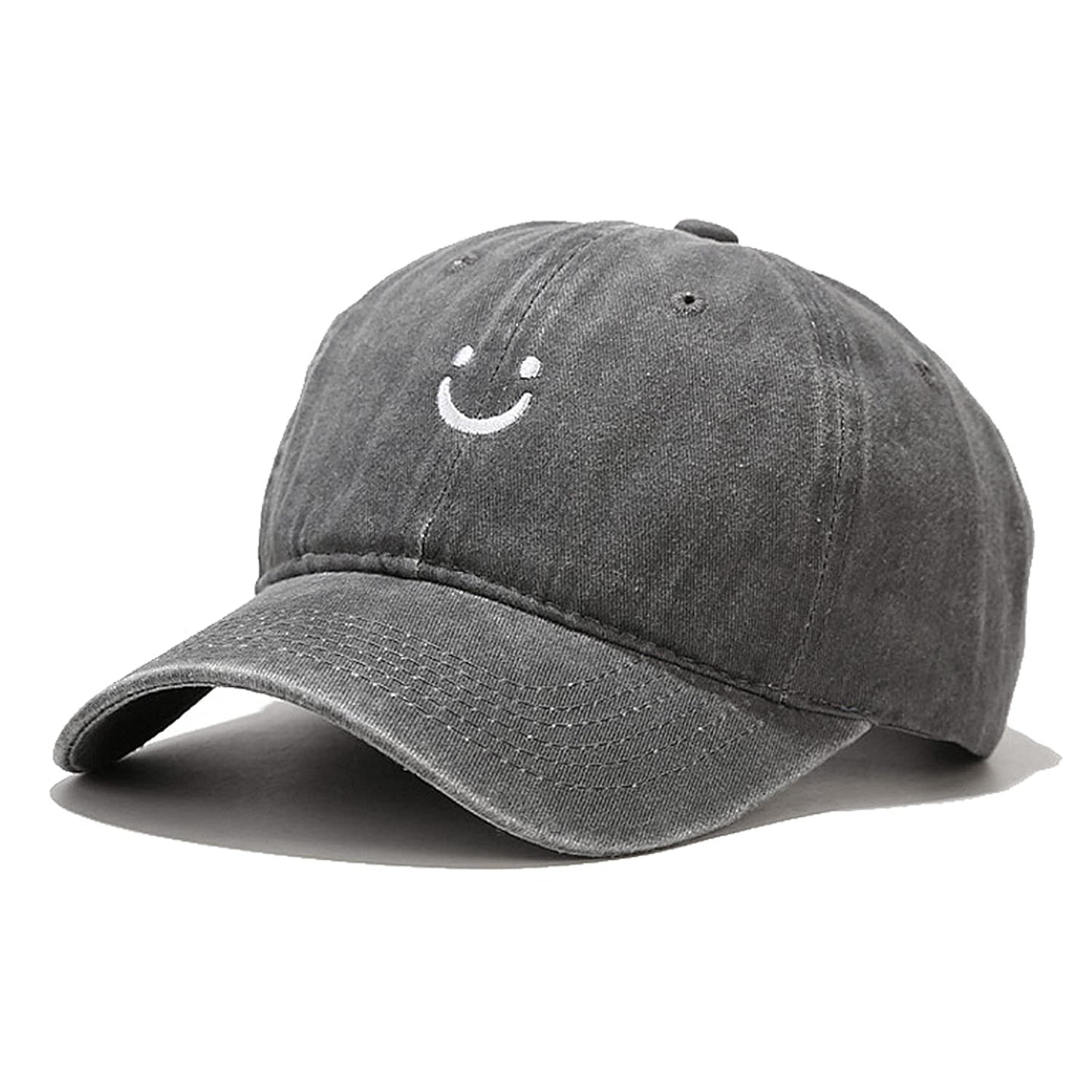 Smile Face Vintage Baseball Cap | Unstructured Cotton Dad Hat
