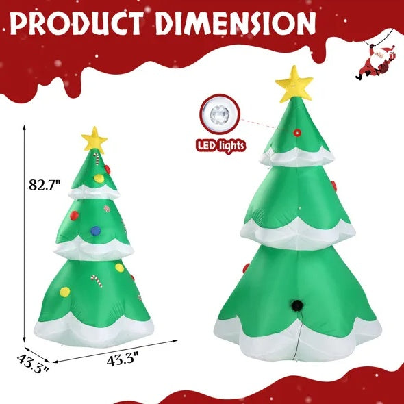 6.9 FT Lighted Christmas Inflatable Tree with Built-in LED Lights