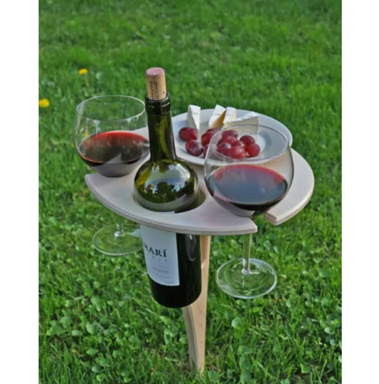 Outdoor Wine Rack | Freestanding Bottle & Glass Holder for Patio & Garden