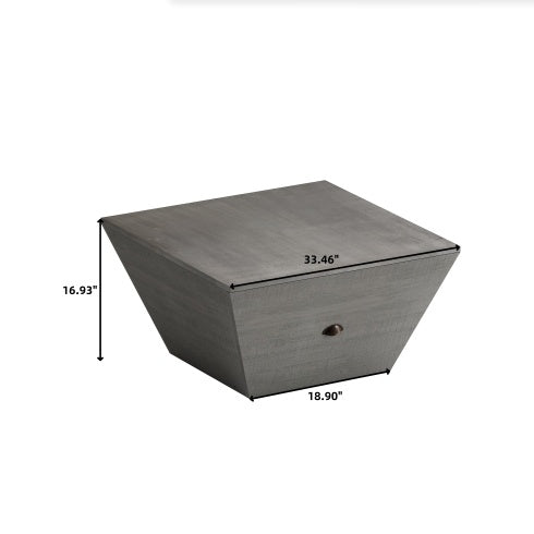 Modern Gray Ladder-Shaped Coffee Table – 33" Round MDF Living Room Table