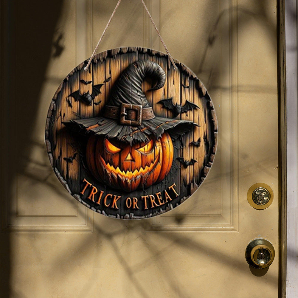 Halloween Wooden Pumpkin Door Sign