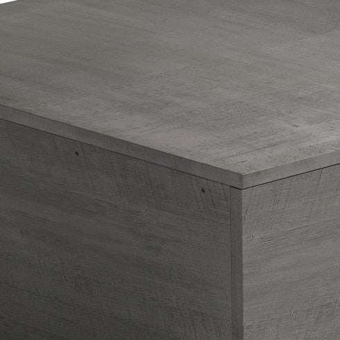 Modern Gray Ladder-Shaped Coffee Table – 33" Round MDF Living Room Table