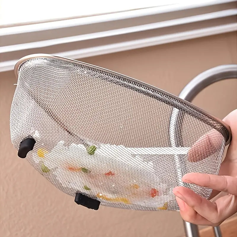Triangular Stainless Steel Sink Drainer Basket | Corner Kitchen Strainer