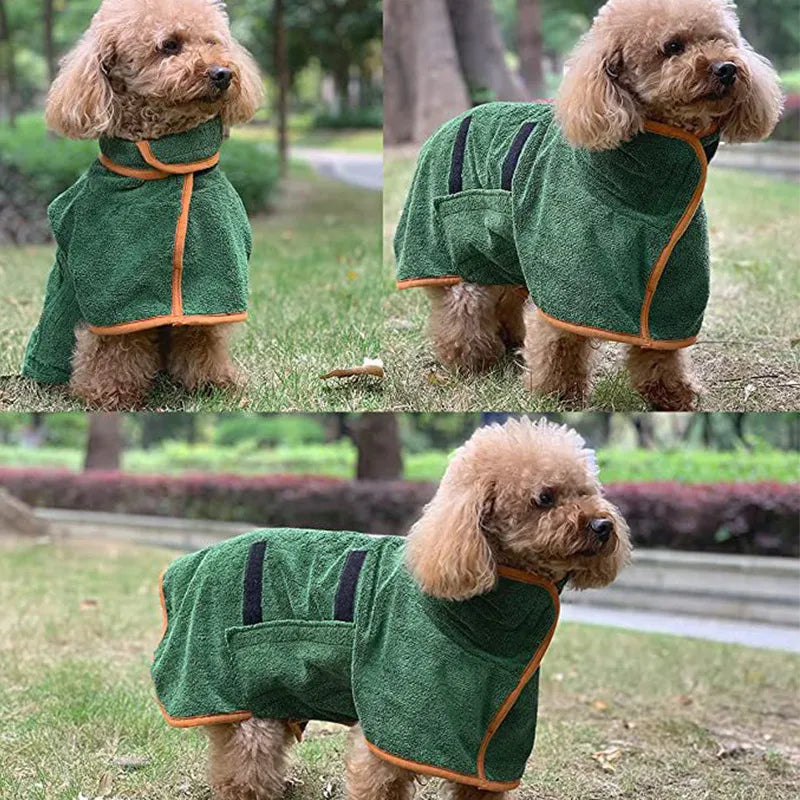 Pet Bathrobe & Fast-Drying Towel | Microfiber Dog Bath Robe