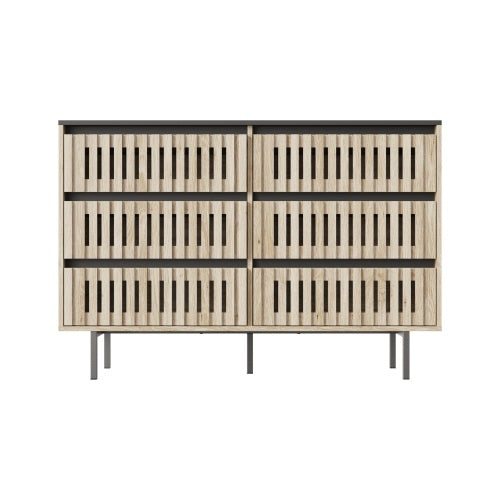 6-Drawer Bedroom Dresser | Modern Two-Tone Storage Cabinet