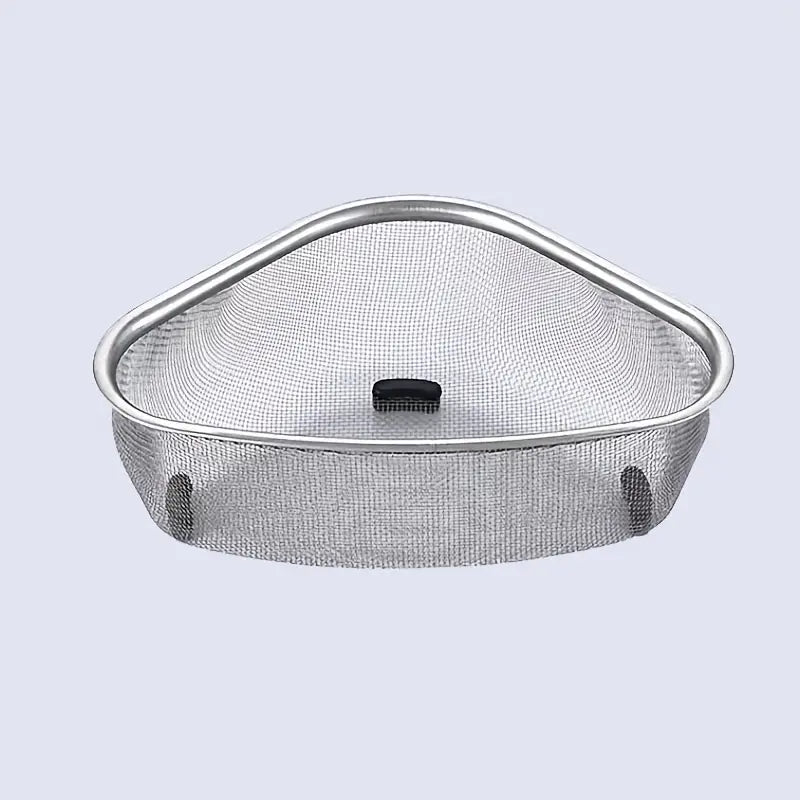 Triangular Stainless Steel Sink Drainer Basket | Corner Kitchen Strainer