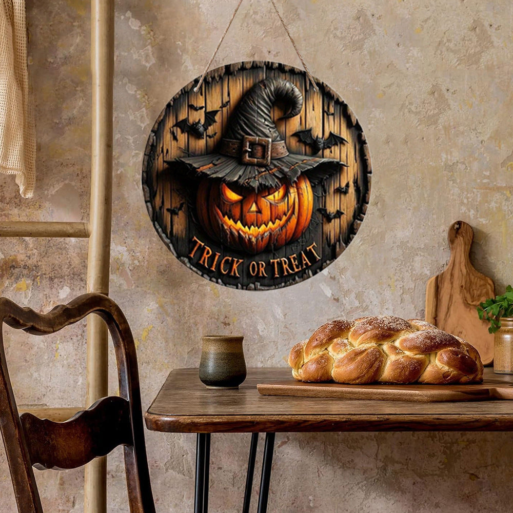 Halloween Wooden Pumpkin Door Sign