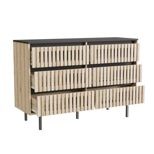 6-Drawer Bedroom Dresser | Modern Two-Tone Storage Cabinet