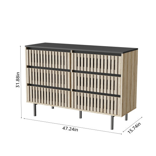 6-Drawer Bedroom Dresser | Modern Two-Tone Storage Cabinet