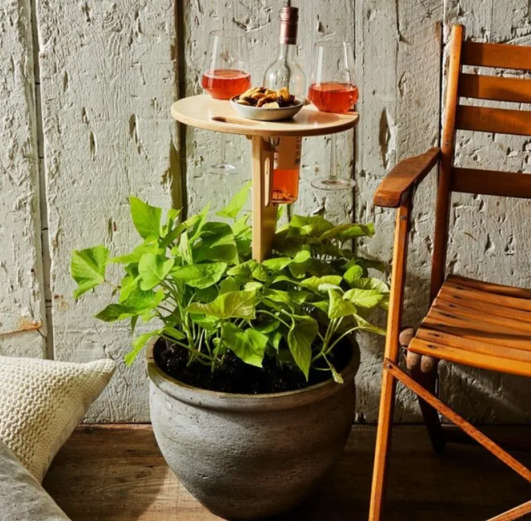 Outdoor Wine Rack | Freestanding Bottle & Glass Holder for Patio & Garden