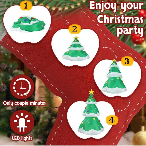 6.9 FT Lighted Christmas Inflatable Tree with Built-in LED Lights