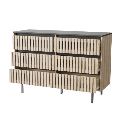 6-Drawer Bedroom Dresser | Modern Two-Tone Storage Cabinet