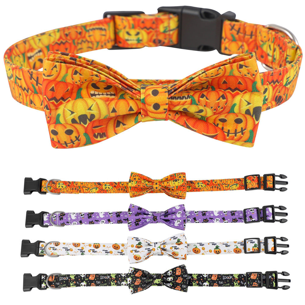 Halloween Dog Collar with Bowknot & Bell