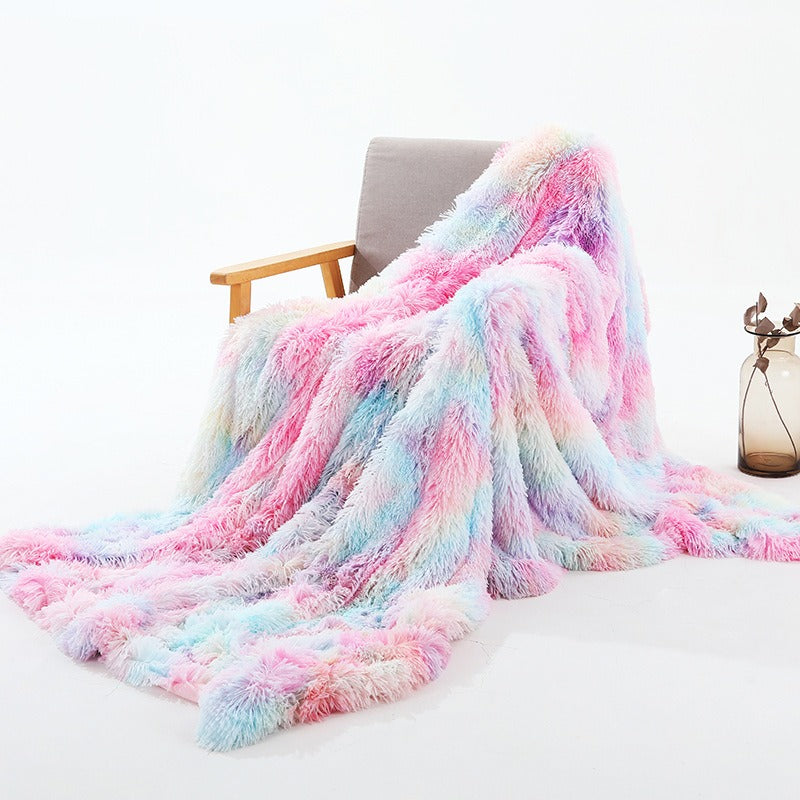 Plush Tie-Dye Throw Blanket