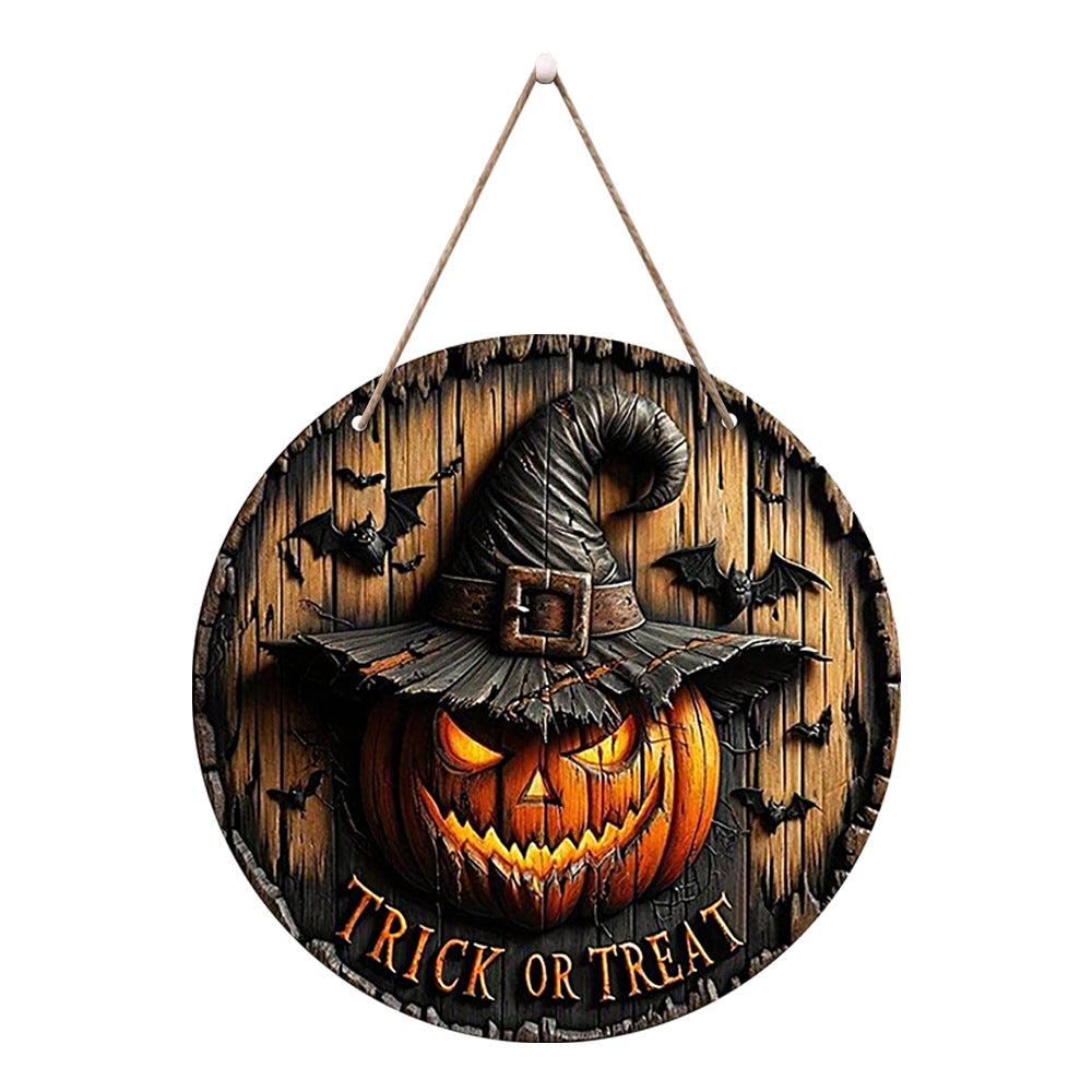 Halloween Wooden Pumpkin Door Sign