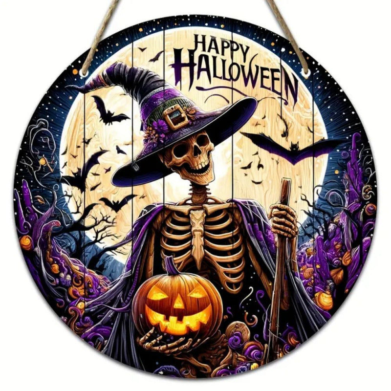 Halloween Wooden Pumpkin Door Sign