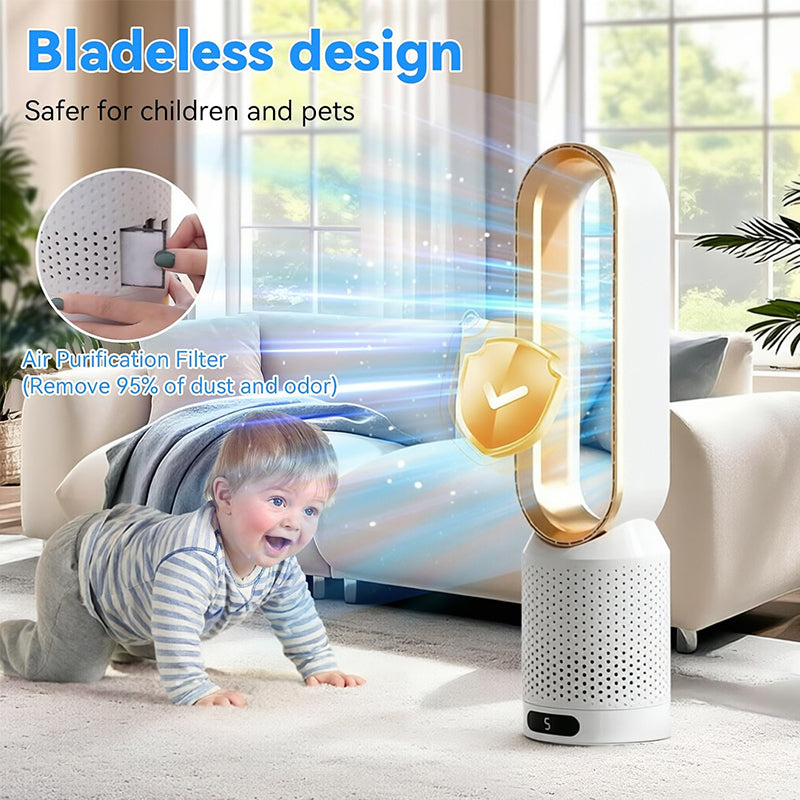 Bladeless Tower Fan with Air Purifier