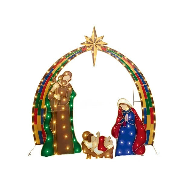 Christmas Family Yard Decoration with Light String (3 Figures)