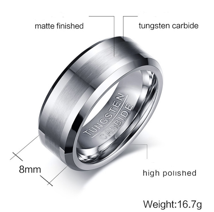 Tungsten Steel Ring | Polished Band for Men & Women