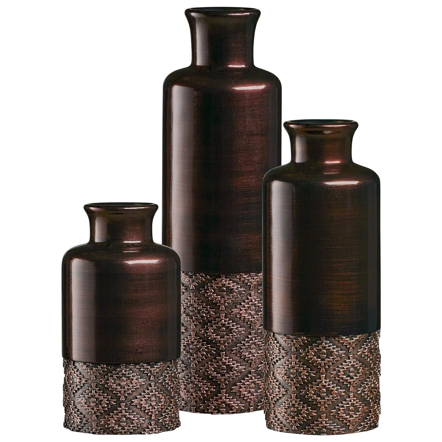 Creative Scents Dublin Brown Vases – Set of 3