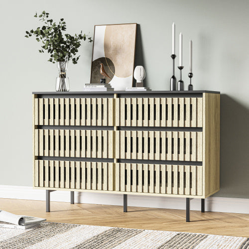 6-Drawer Bedroom Dresser | Modern Two-Tone Storage Cabinet