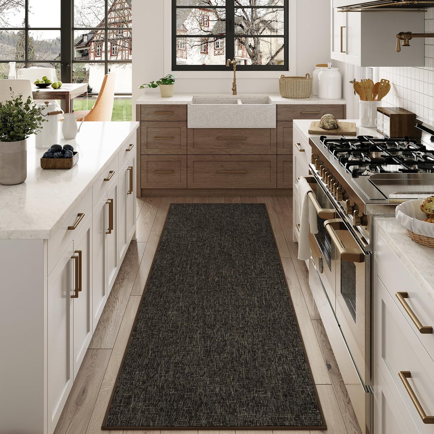 LEEVAN Non-Slip Washable Kitchen Runner Rug | Anti-Fatigue Mat