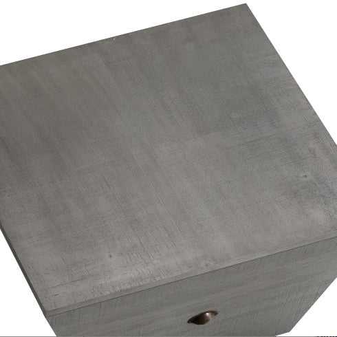 Modern Gray Ladder-Shaped Coffee Table – 33" Round MDF Living Room Table