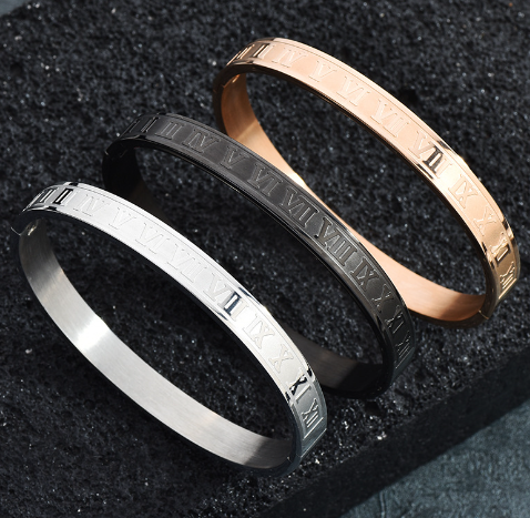 Titanium Steel Circle Bracelet | Rose Gold, White Gold & Black