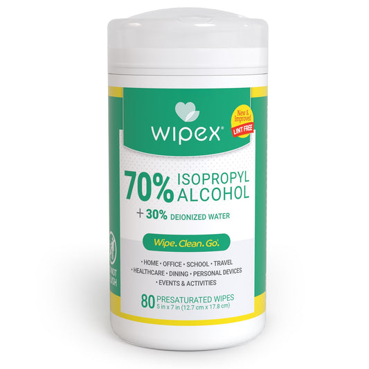 Wipex 70% Isopropyl Alcohol Electronics Wipes | 80ct Large Lint-Free